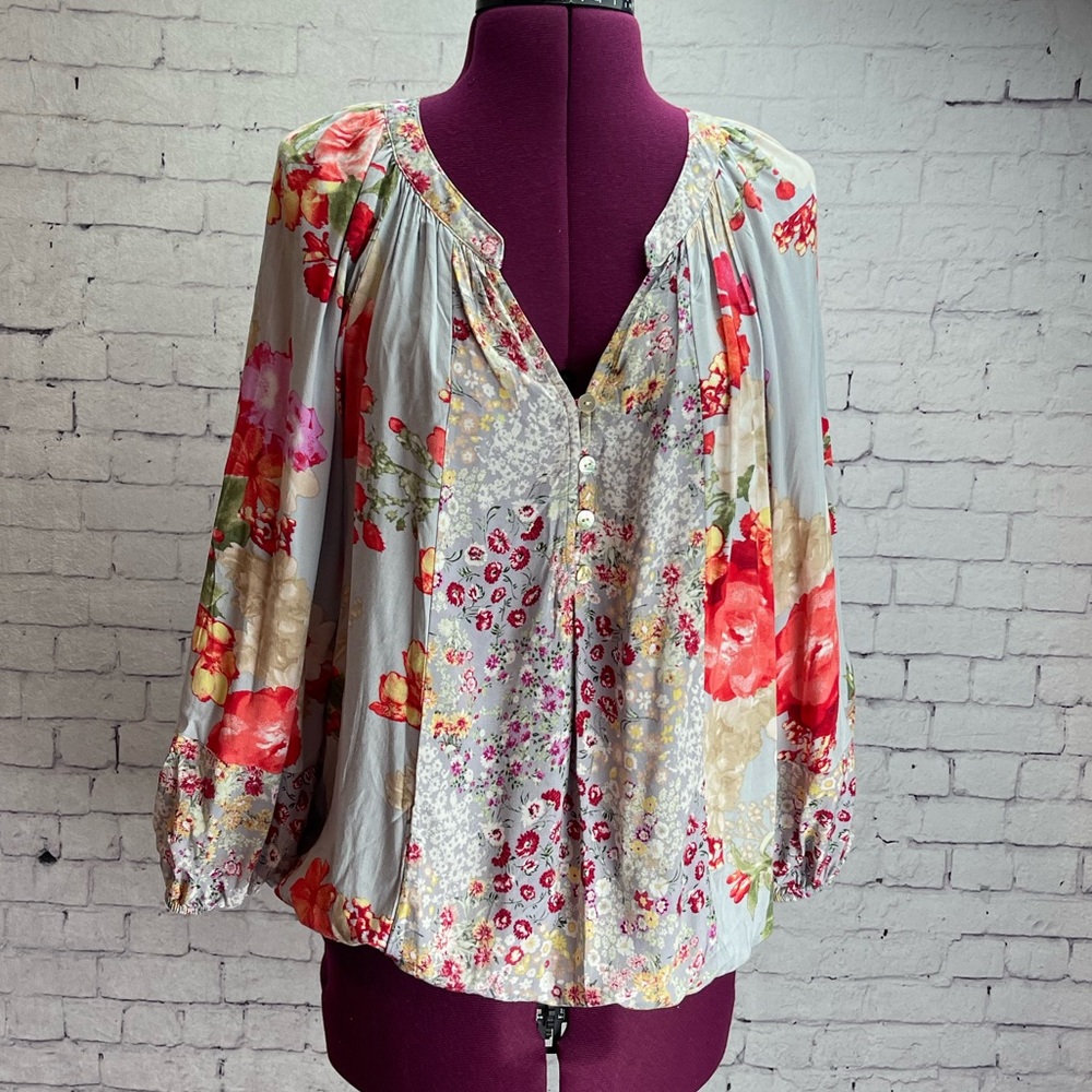 Fig and Flower Floral Blouse - Multicolor